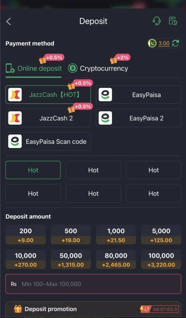 345 win deposit