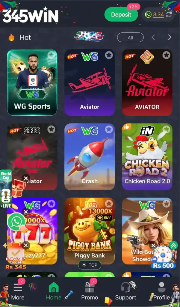 345 win games
